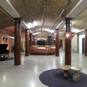 Faux Rust Effect Painted Columns At Metropolitan Wharf, Wapping