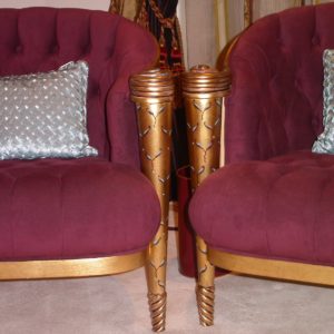 Gilded Chair Frames With Hand Painted Motifs