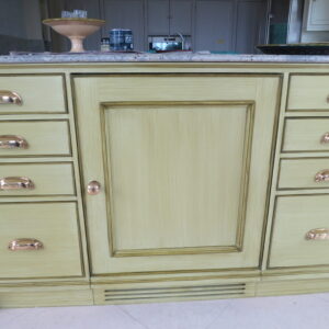 Painted Kitchen Cabinetry With Dragging Or Strie Effect