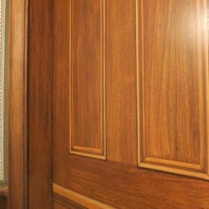Door With Trompe L'oeil Panelling And Painted Wood Grain Effects.